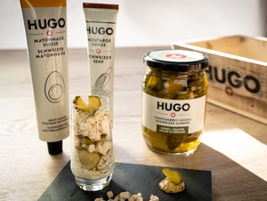 Verrine als Vorspeise zusammengestellt aus köstlichen HUGO-Produkten