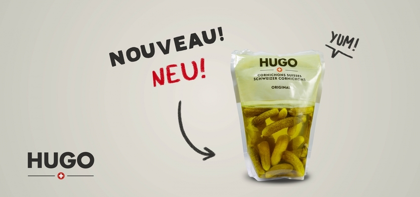 Entdecken Sie das neue HUGO-Doypack mit Schweizer Cornichons!